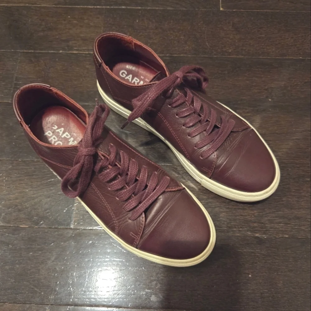 Garment Project unisex burgundy leather tennis shoes / sneakers Size 38 / 8